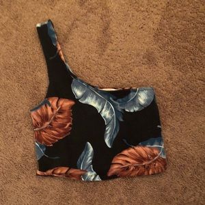 Forever 21 off the shoulder floral crop